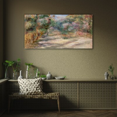 Landscape in pastel shades Glass Wall Art