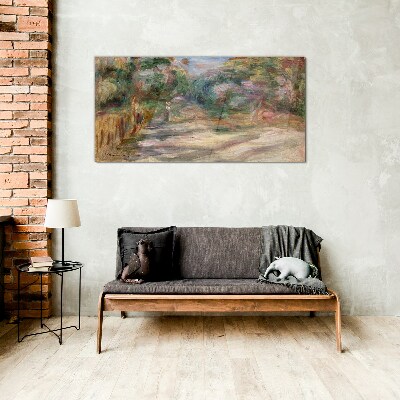 Landscape in pastel shades Glass Wall Art