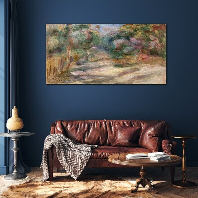 Landscape in pastel shades Glass Wall Art
