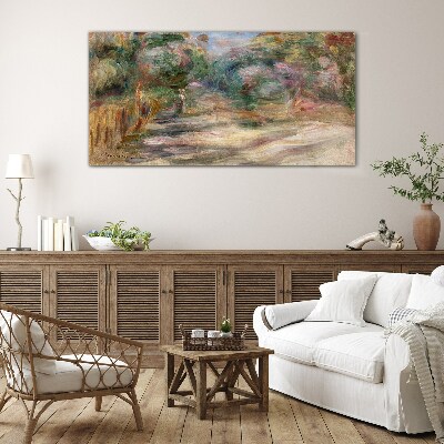 Landscape in pastel shades Glass Wall Art