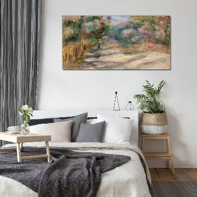 Landscape in pastel shades Glass Wall Art