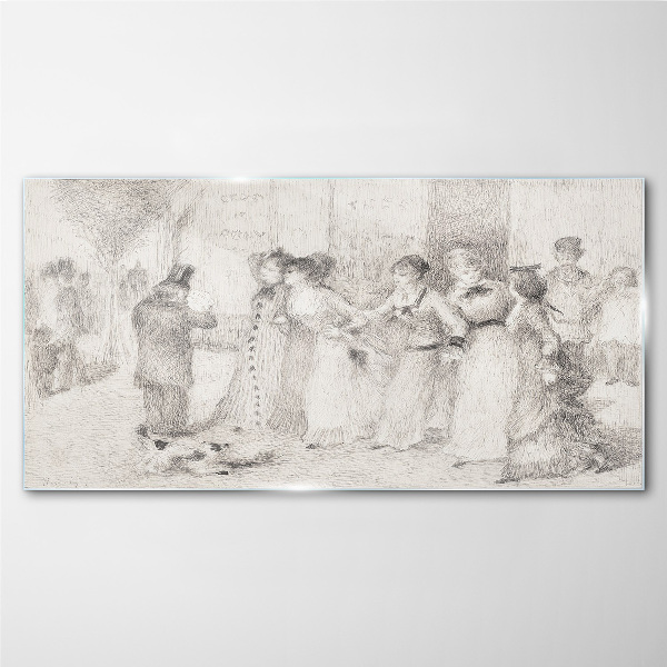 A scene from city life Glass Wall Art