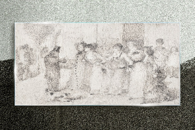 A scene from city life Glass Wall Art