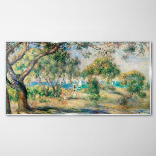 Summer landscape by the water Glass Wall Art