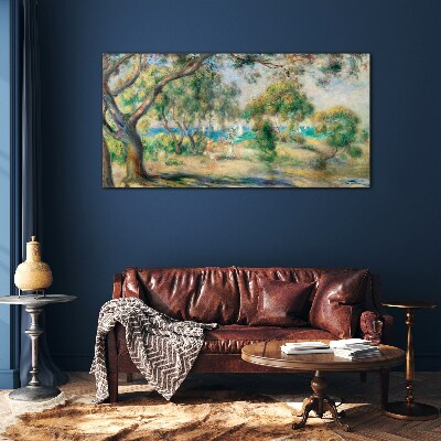 Summer landscape by the water Glass Wall Art
