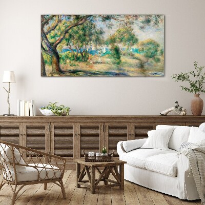 Summer landscape by the water Glass Wall Art