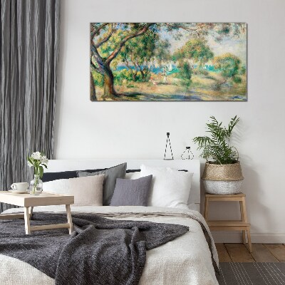 Summer landscape by the water Glass Wall Art