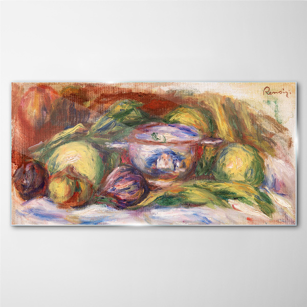 Still life with fruit Glass Wall Art