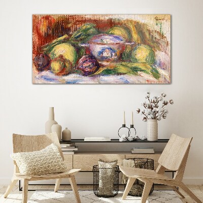 Still life with fruit Glass Wall Art
