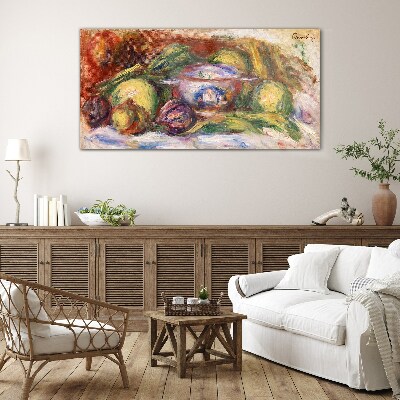 Still life with fruit Glass Wall Art