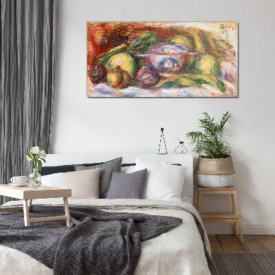 Still life with fruit Glass Wall Art