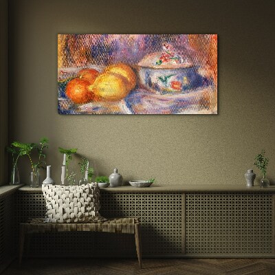 Still life with lemons Glass Wall Art