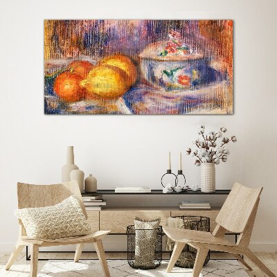 Still life with lemons Glass Wall Art