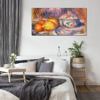 Still life with lemons Glass Wall Art