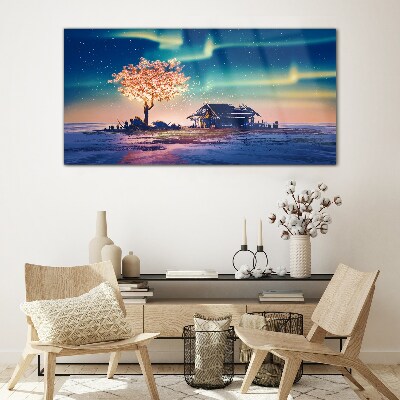 A magical evening under the stars Glass Wall Art