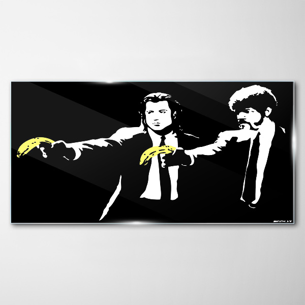 Pop art bananas Glass Wall Art