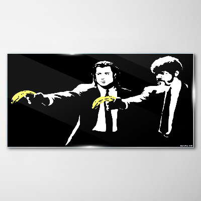 Pop art bananas Glass Wall Art