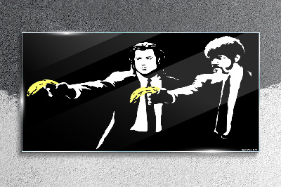 Pop art bananas Glass Wall Art