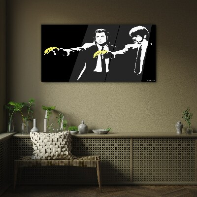 Pop art bananas Glass Wall Art