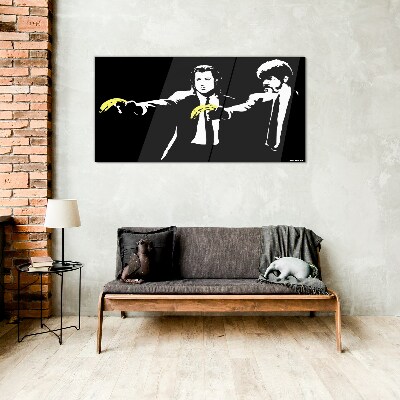 Pop art bananas Glass Wall Art