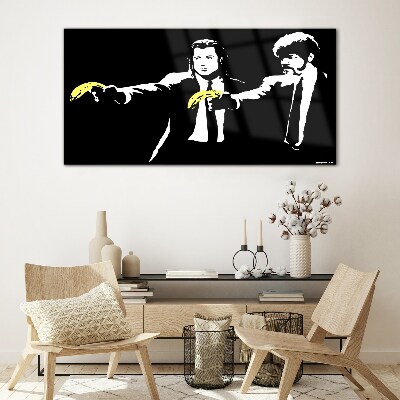 Pop art bananas Glass Wall Art
