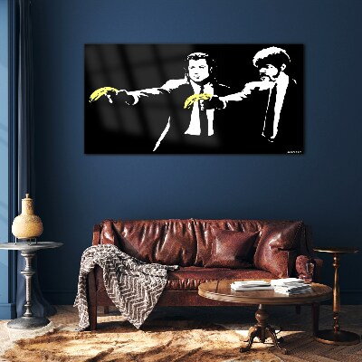 Pop art bananas Glass Wall Art