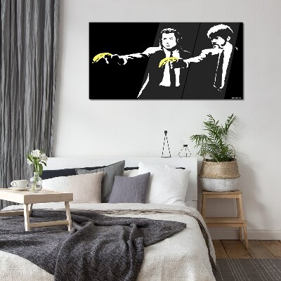 Pop art bananas Glass Wall Art