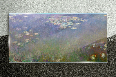 Lilac reflections in the water Glass Wall Art