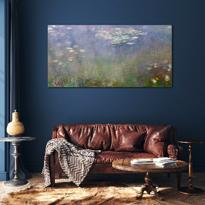 Lilac reflections in the water Glass Wall Art