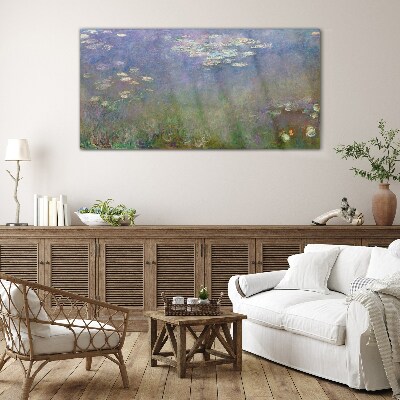 Lilac reflections in the water Glass Wall Art