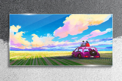 A journey through colorful scenery Glass Wall Art