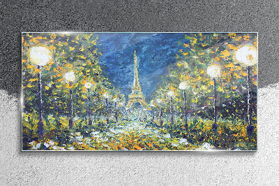 Evening in Paris Glass Wall Art