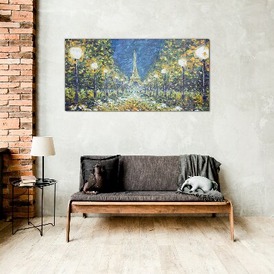 Evening in Paris Glass Wall Art