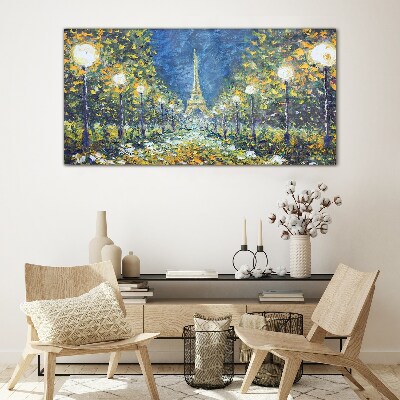 Evening in Paris Glass Wall Art