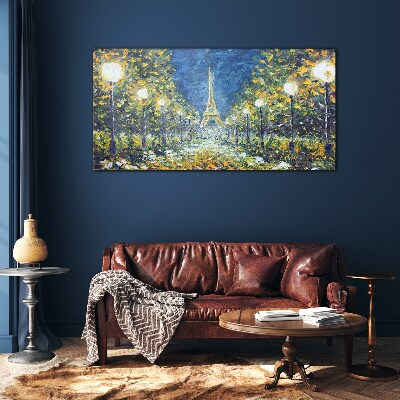 Evening in Paris Glass Wall Art