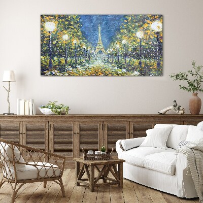Evening in Paris Glass Wall Art