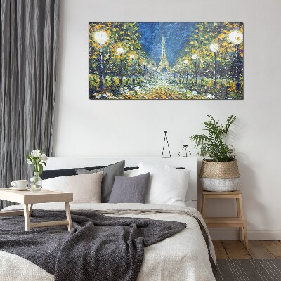 Evening in Paris Glass Wall Art