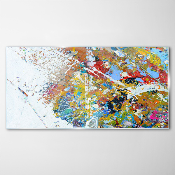 Colorful abstract chaos Glass Wall Art