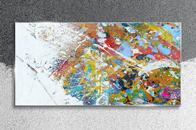 Colorful abstract chaos Glass Wall Art