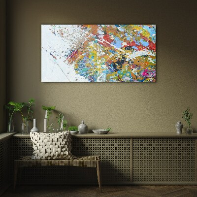 Colorful abstract chaos Glass Wall Art