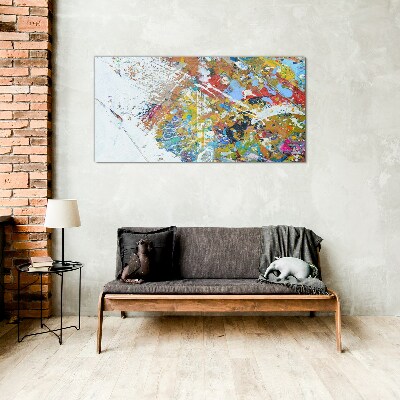 Colorful abstract chaos Glass Wall Art