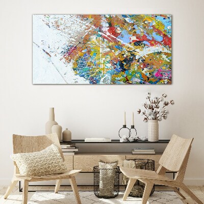 Colorful abstract chaos Glass Wall Art