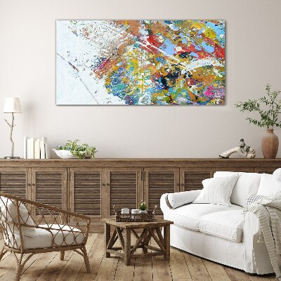 Colorful abstract chaos Glass Wall Art