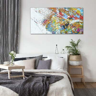 Colorful abstract chaos Glass Wall Art