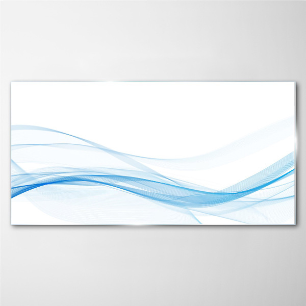 Waves in shades of blue Glass Wall Art
