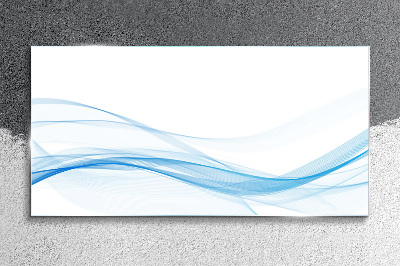 Waves in shades of blue Glass Wall Art