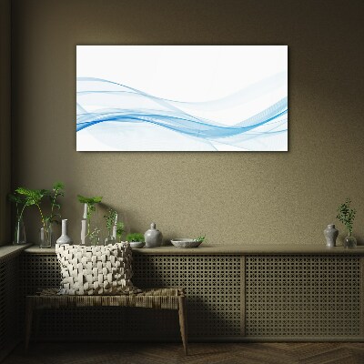 Waves in shades of blue Glass Wall Art