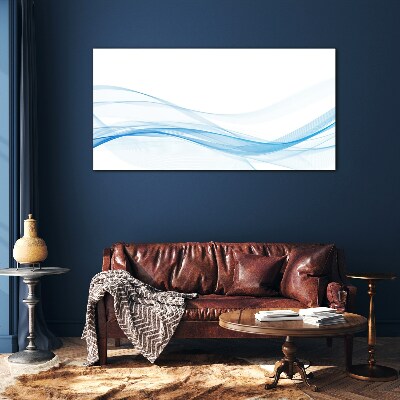 Waves in shades of blue Glass Wall Art