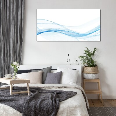 Waves in shades of blue Glass Wall Art