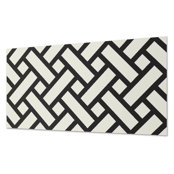 Square tv wall panel Interwoven geometric pattern